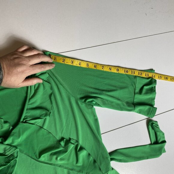 New York & Co Womens Dress Faux Wrap Surplice Ruffle Neck Stretch Preppy Sz XL - Picture 11 of 11